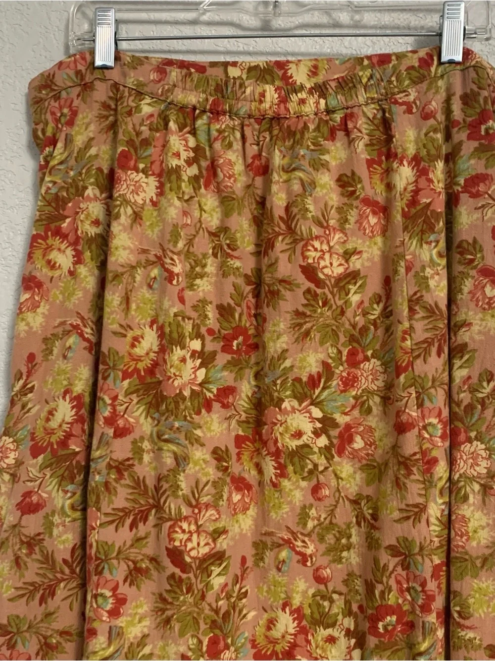 April Cornell Midi Skirt Womens XXL Floral Tiered Boho Cottage Prairie Buttons - Picture 6 of 9